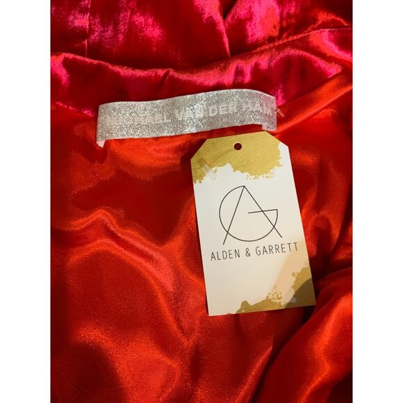 Michael Van Der Ham Red Velvet One Sleeve Mini Holiday Dress, Size 6 US | 10 UK - Picture 7 of 7